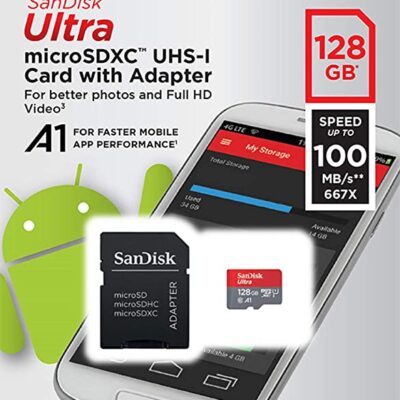 SanDisk 128GB Class 10 microSDXC Memory Card with Adapter (SDSQUAR-128G-GN6MA)
